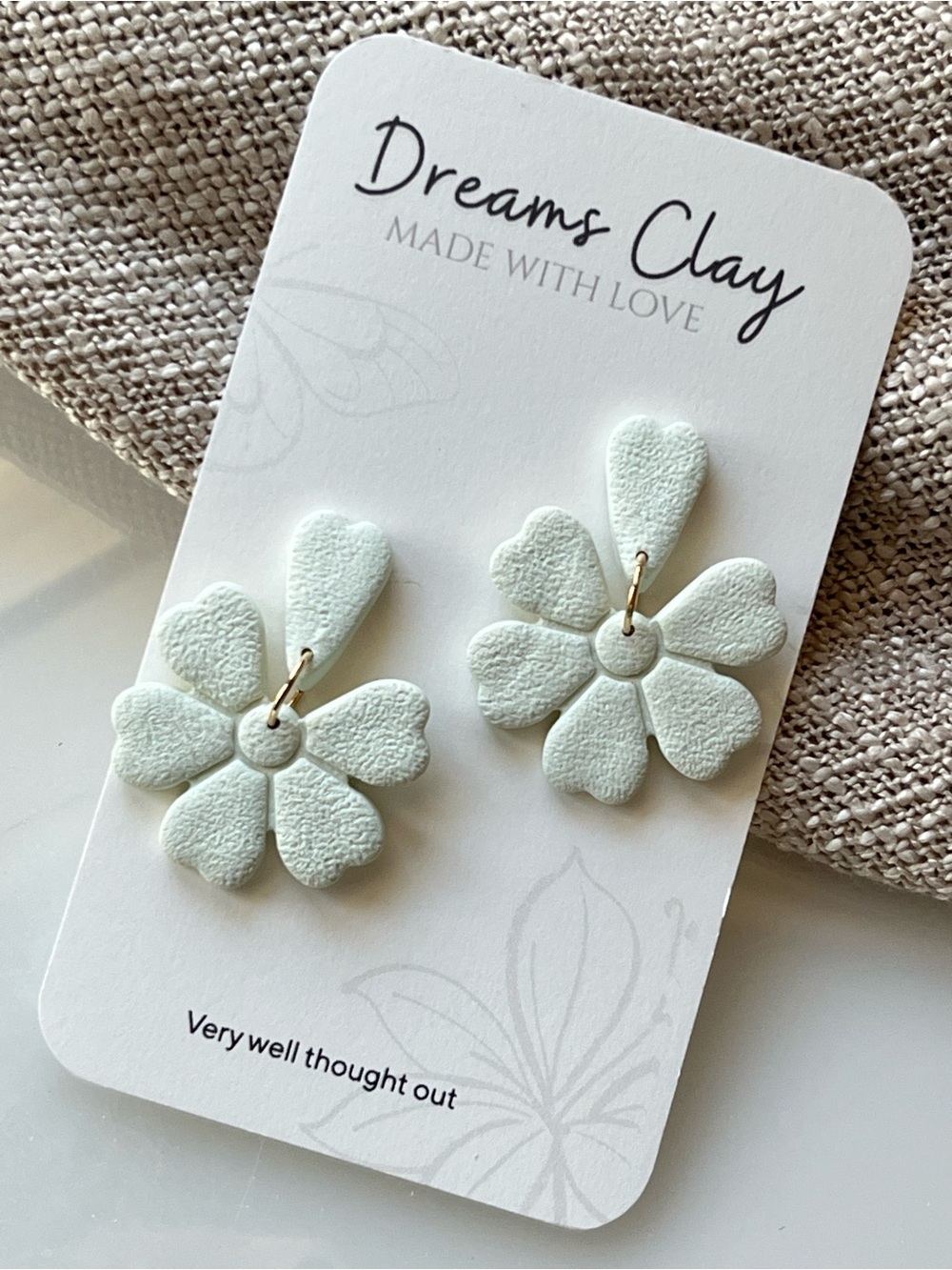 Dreams Soft Green Flower Drop Earrings